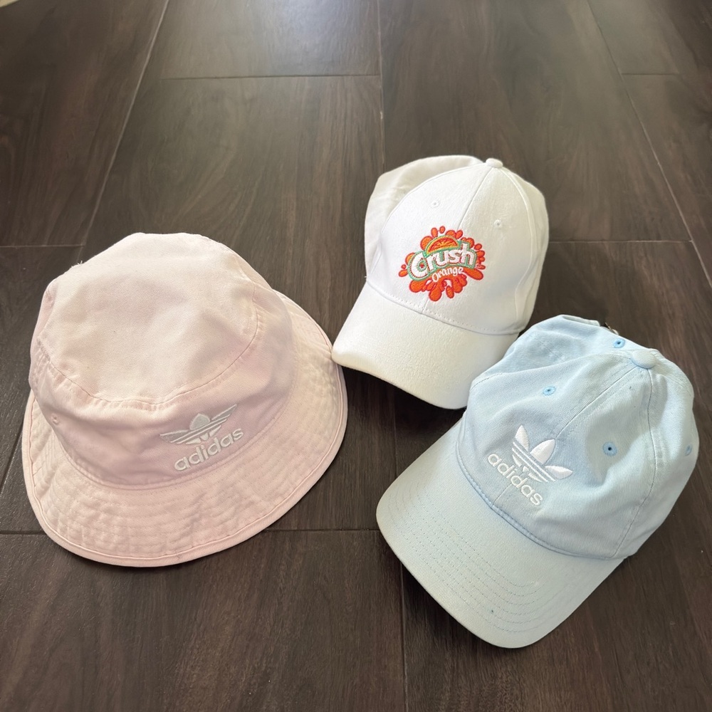 Adidas Pastel Hat set - Pink and Light Blue